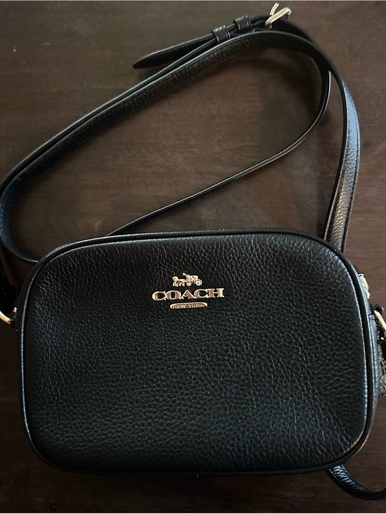Coach Handbags - Coach Black Pebble Leather Crossbody Bag - Gold Hardware